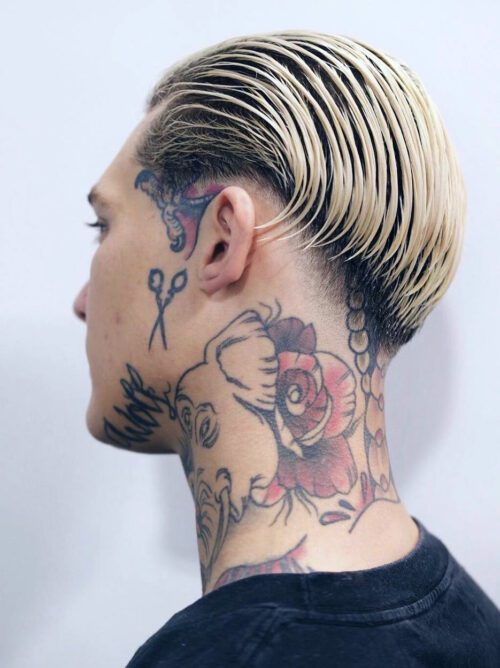 Low Taper Fade with Slicked Back