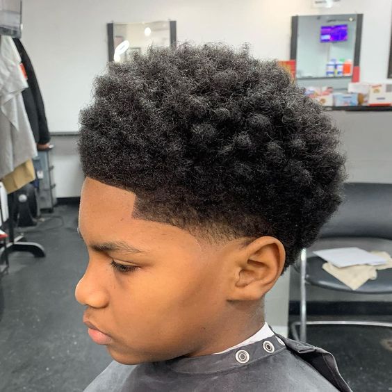 Afro Taper Fade For Black Boys`