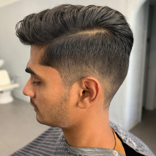 Low Taper Fade with Textured Comb Back
