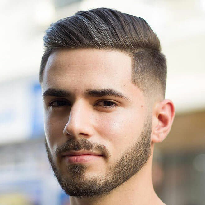 low taper fade textured modern comb over