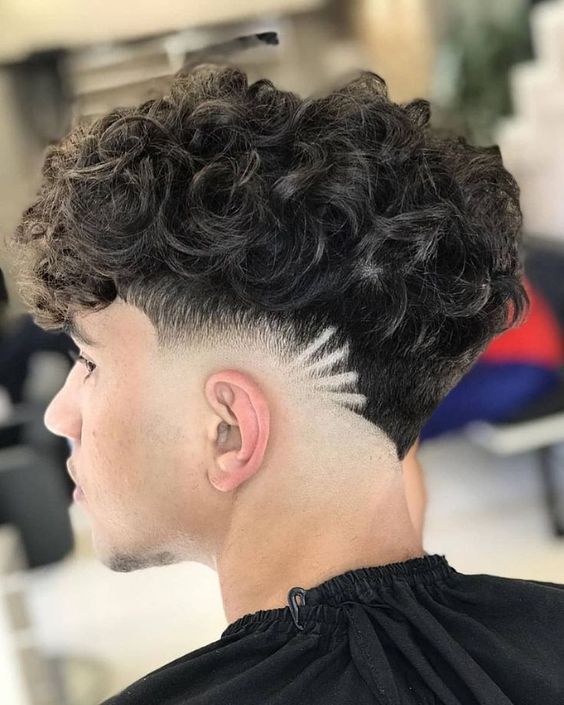Curly Shag Haircut with Designed Back