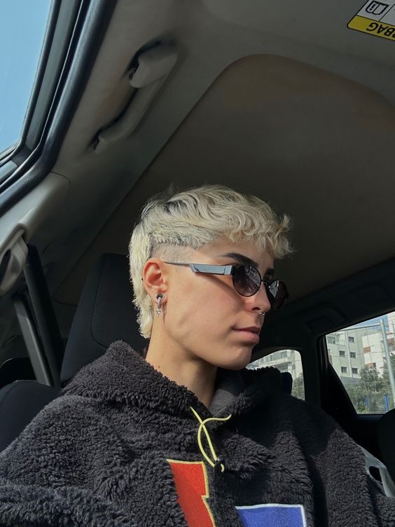 Short Blonde Mullet with Low Taper