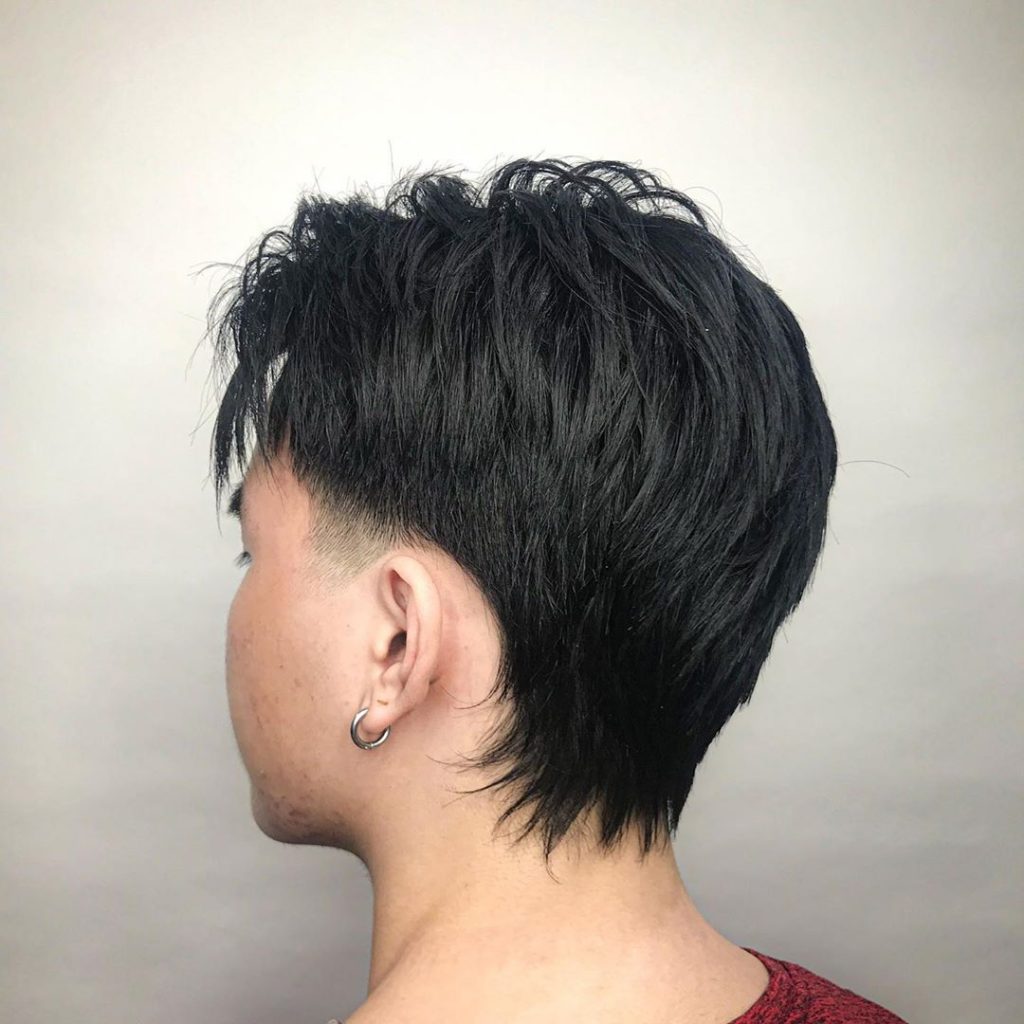 Burst Fade Mullet for Asian Hair