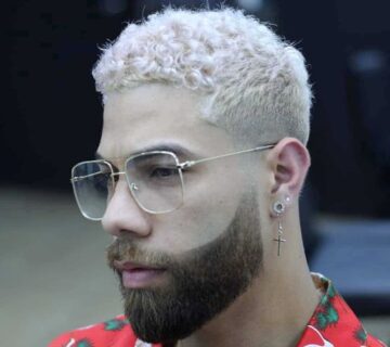 Burst Fade Curly Hair Haircuts for Men