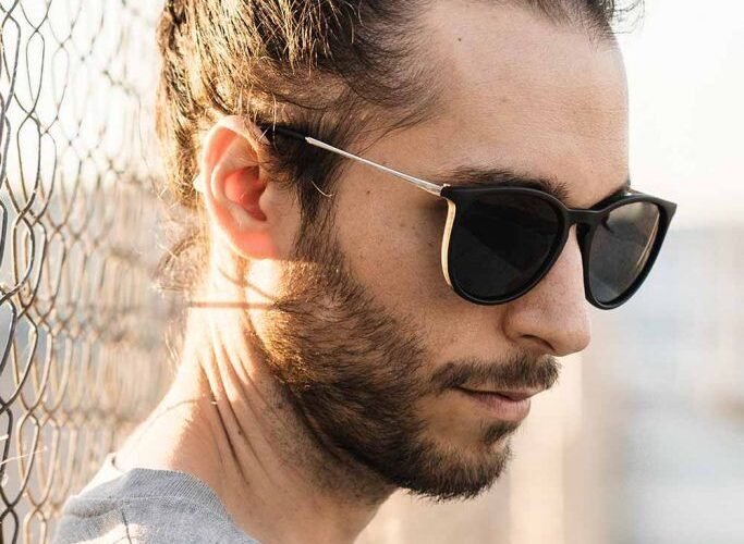 Low Fade Taper Man Bun