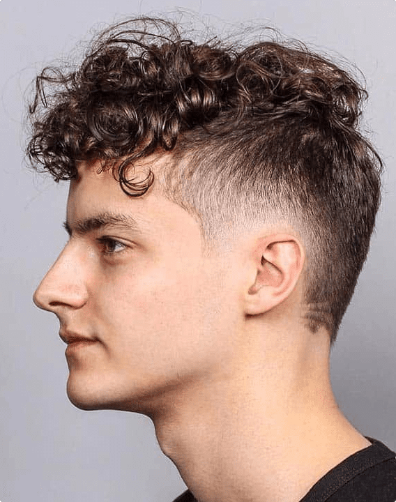 Messy & Straight Hair Burst Fade