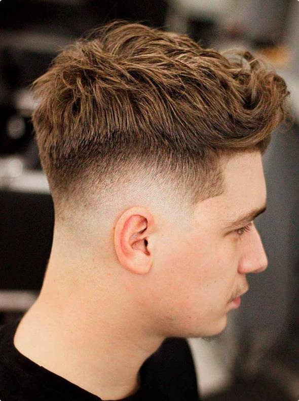 Burst Fade Straight Hair with Quiff