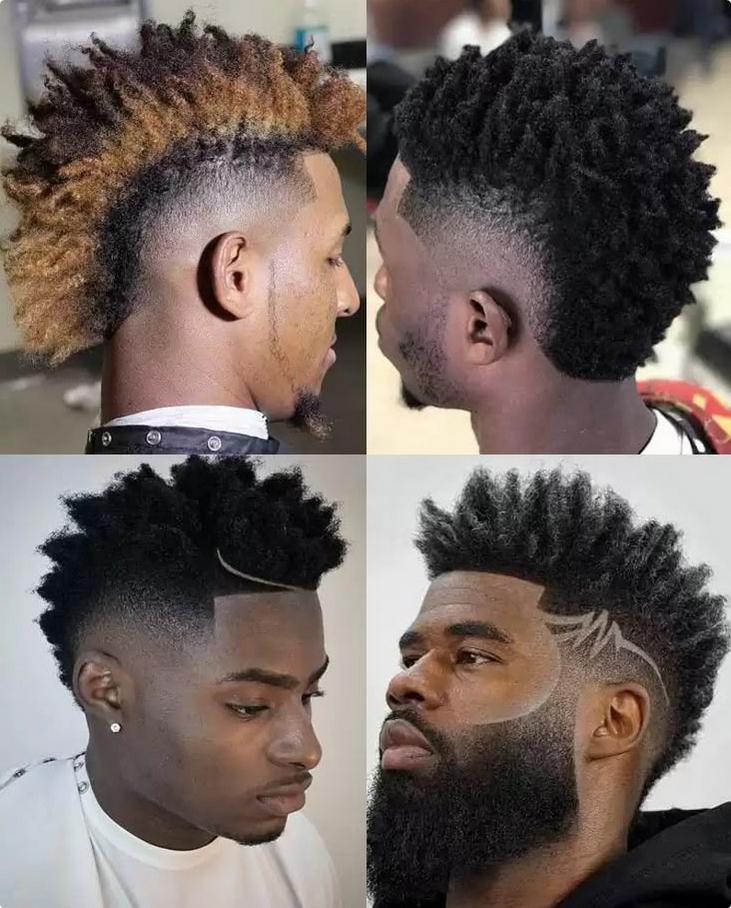 Straight Hair Burst Fade Mohawk