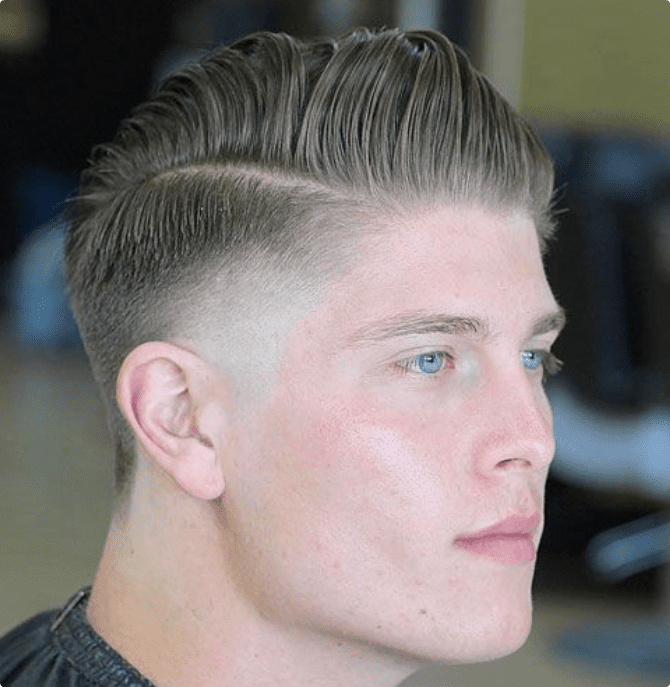 Burst Fade Comb Over Straight Hair