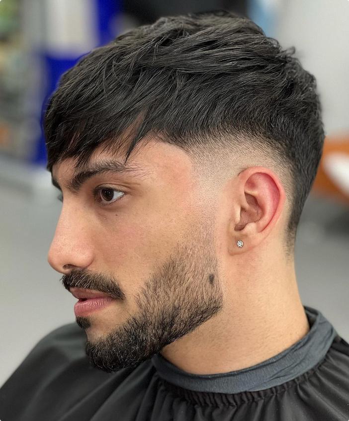 Burst Fade Low Straight Hair