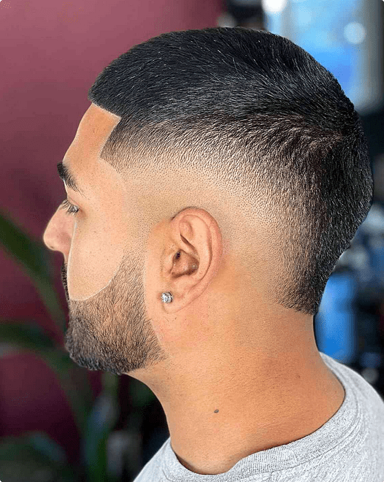 Short Straight Hair Burst Fade