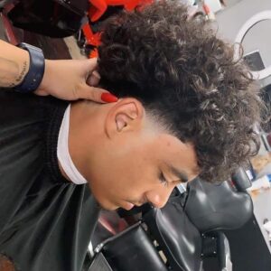 Blowout Low Taper Fade Curly Hair