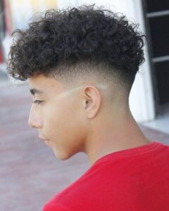 High Taper Fade Curly Hair