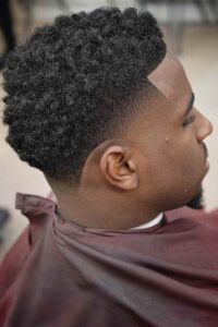 Low Taper Curly Hair Black Male