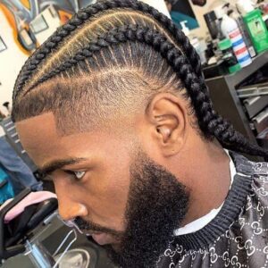 Burst Fade Braid Design