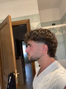 Burst Fade Mullet Curly Hair