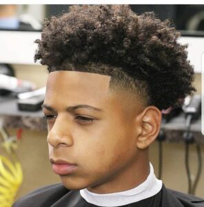 Burst Taper Fade Curly Hair