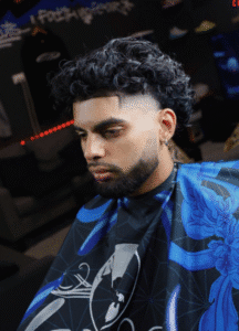 High Burst Fade Curly Hair