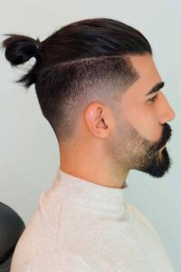 Low Drop Fade Man Bun