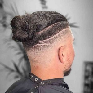 Low Fade Man Bun Haircut
