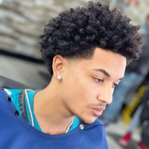 Low Taper Fade Curly Afro