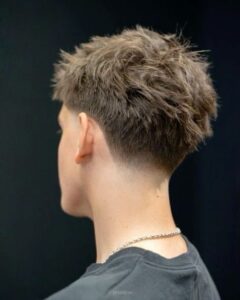 Low Taper Fade Fringe Straight Hair