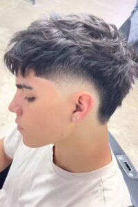 Low Taper Fade Mullet Straight Hair