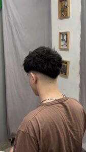 Low Taper Fade Wavy Straight Hair