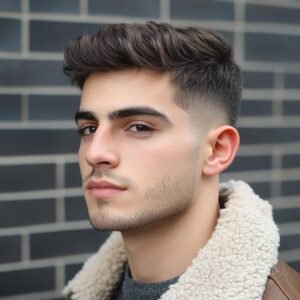 Low Taper Middle Part with Skin Fade

