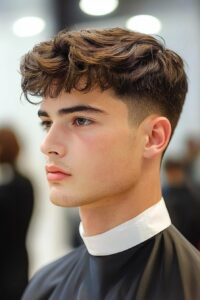 Low Taper Middle Part with Short Hair