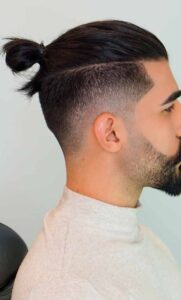 Man Bun Low Fade Haircut