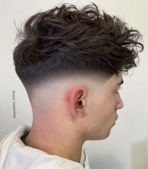 Low Taper Fade Long Curly Hair
