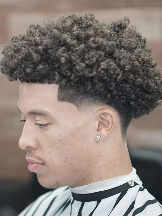 Low Taper Fade Curly Top