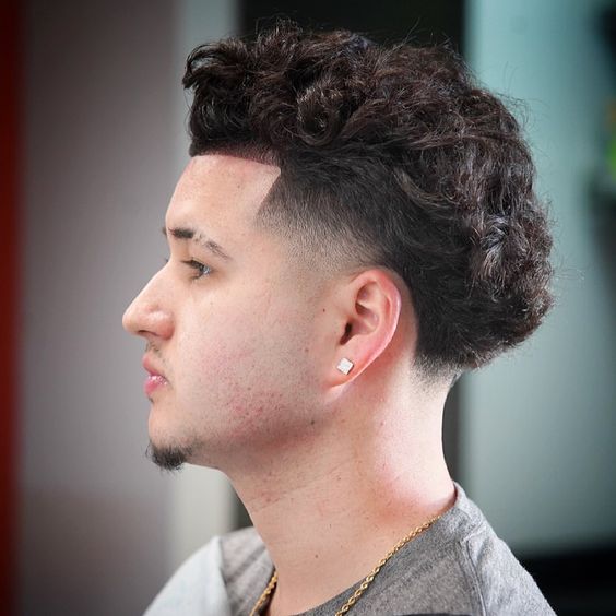 Low Taper Fade Curly Hair White Boy