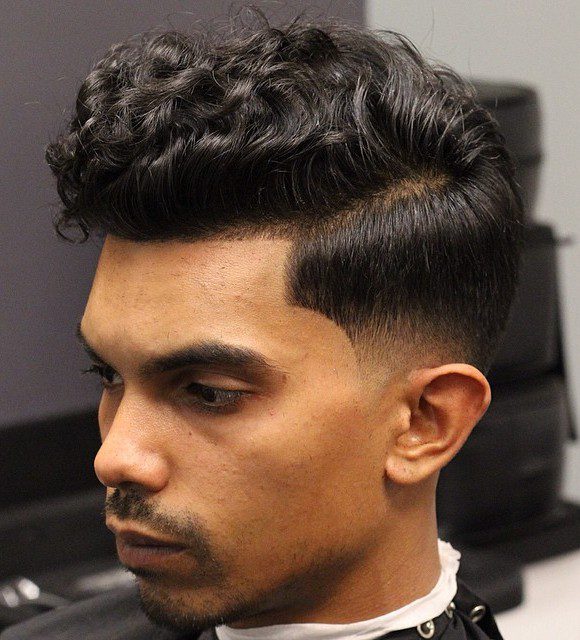 Low Taper Fade Messy Long Hair