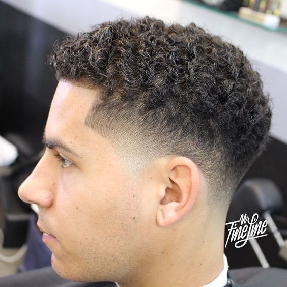 Low Taper Fade Curly Hair Blonde