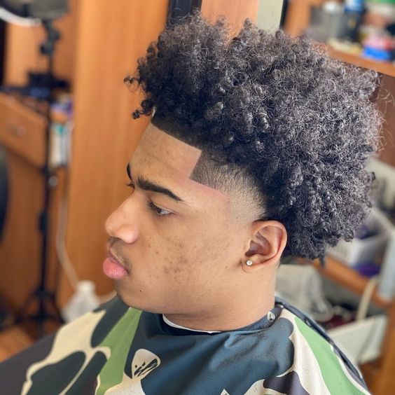 Low Taper Fade Black Curly Hair