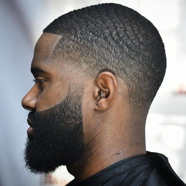 Low Taper Fade Black Male Waves
