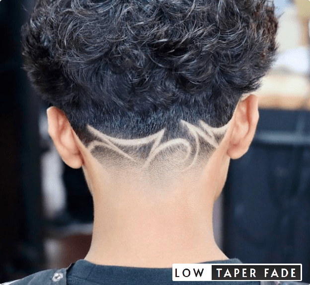 36 Low Taper Fade With Design For Men 4